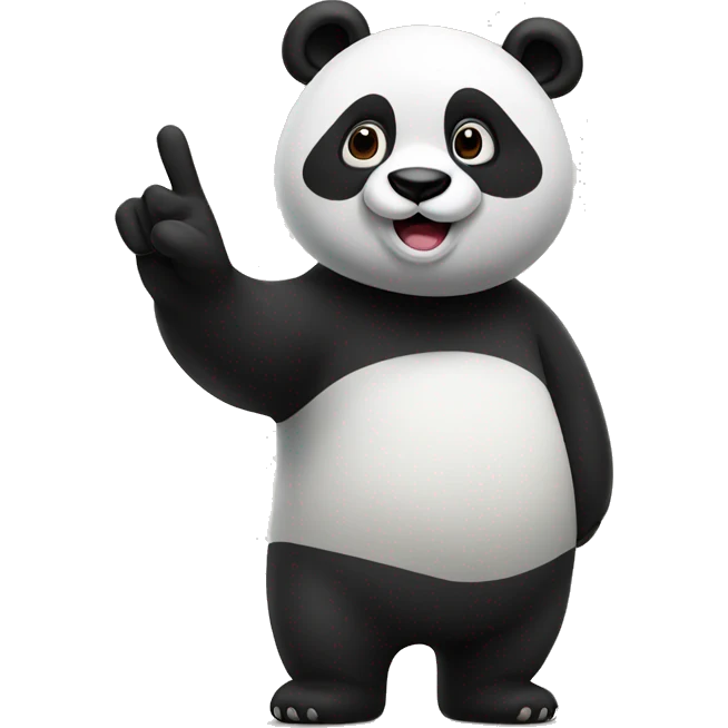 A panda doing a peace sign 🐻✌🏾 emoji