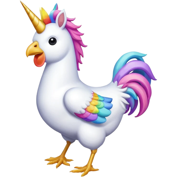 unicorn ride a chicken  emoji