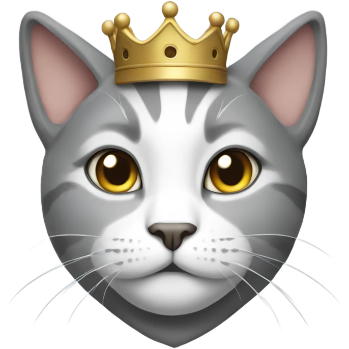 A king cat grey and white emoji