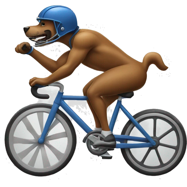 Football player who is riding a half dog and half bicycle  emoji
