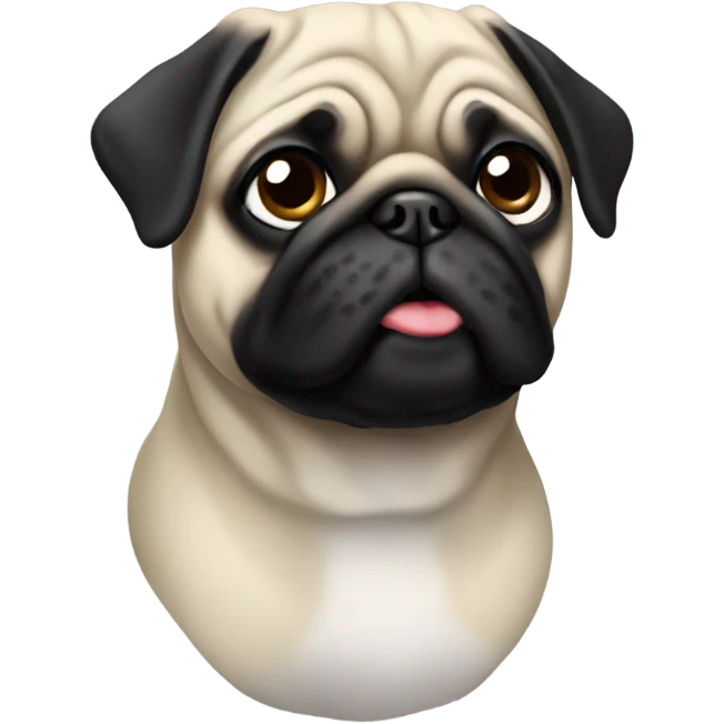 Dog pug black emoji