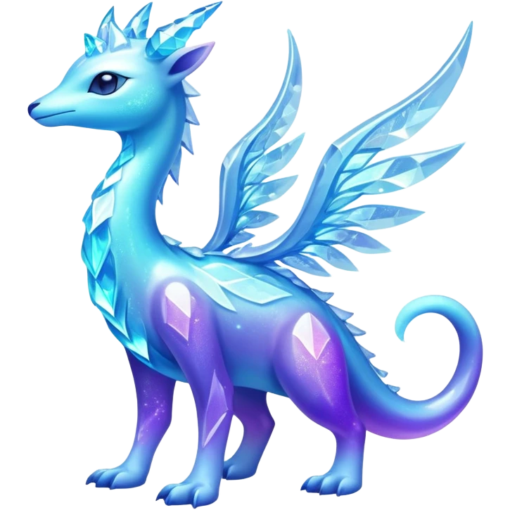 Shiny Exotic Colorful Ethereal Sparkly Amaura-Aurorus-Fakémon-hybrid-creature (full body)  emoji