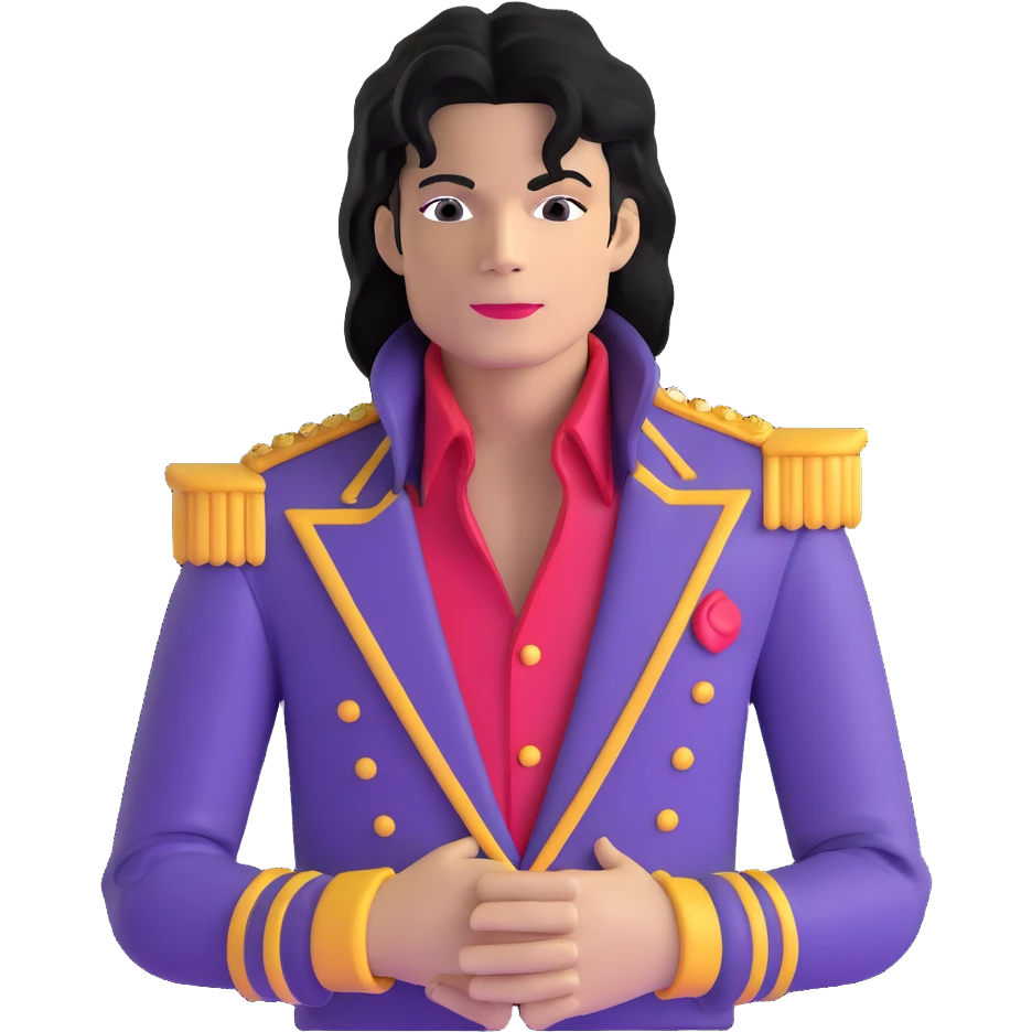 Michael Jackson upper body portrait with iconic outfit emoji
