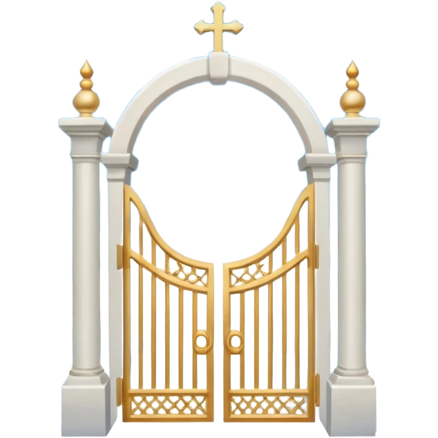 heavenly afterlife with clouds and a gate emoji
