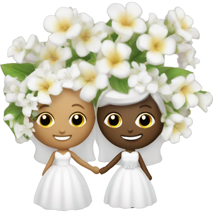 Wedding bells with white flowers emoji