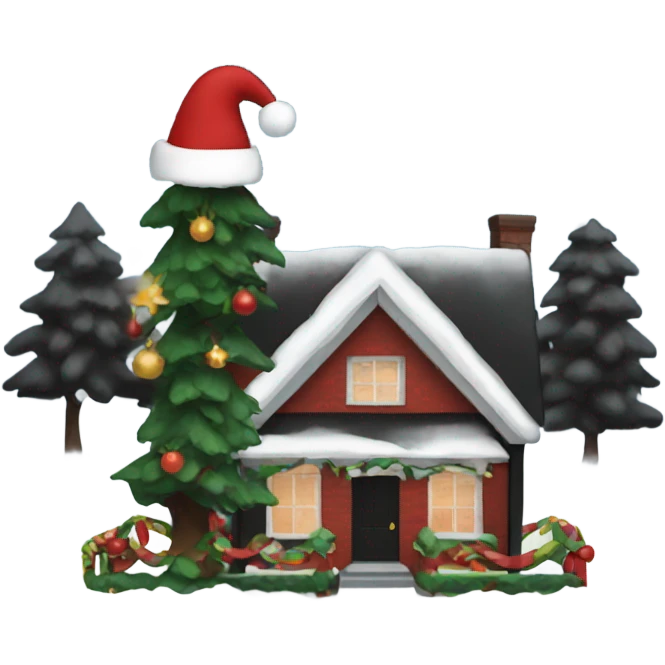 Black Christmas scene emoji