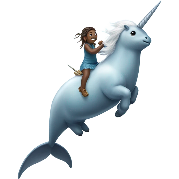 Unicorn riding narwhal emoji