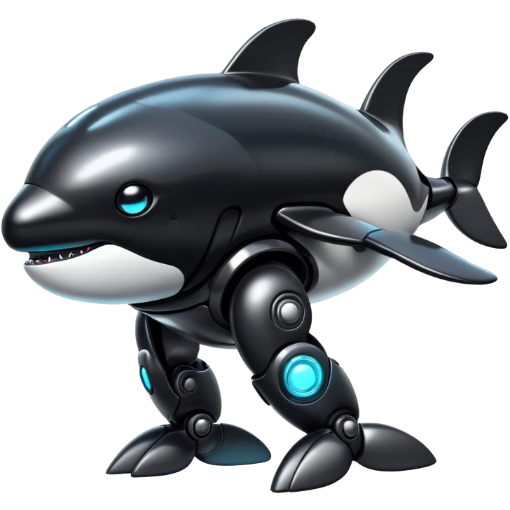 tubby black cyberpunk orca robot emoji