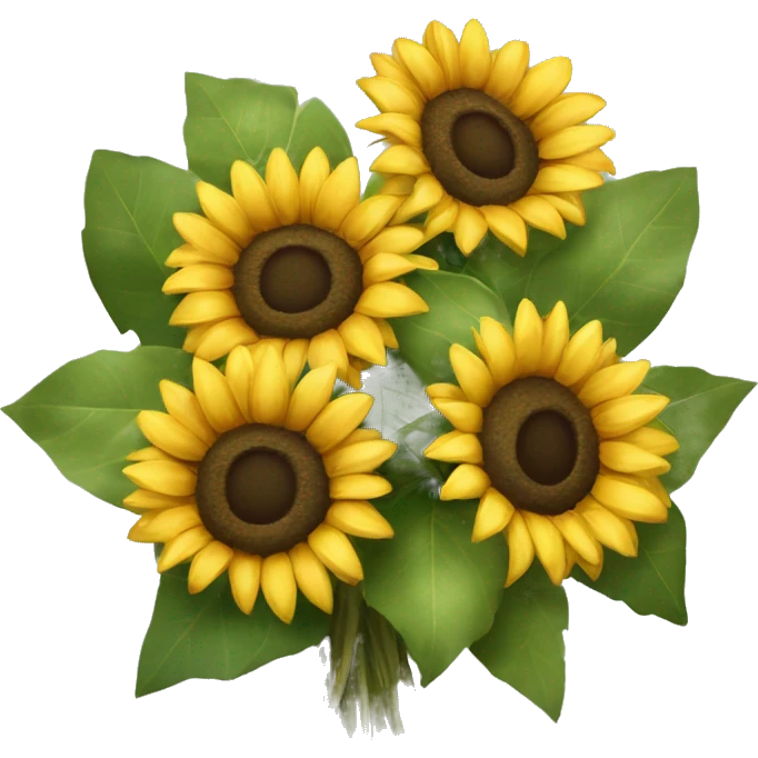 Bouquet of sunflowers with eucalyptus  emoji