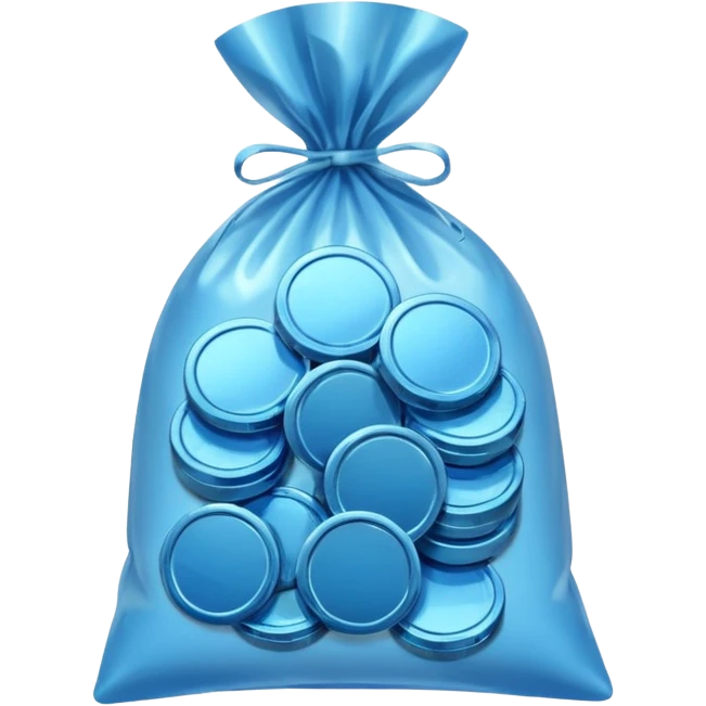 blue coins credit in a package emoji