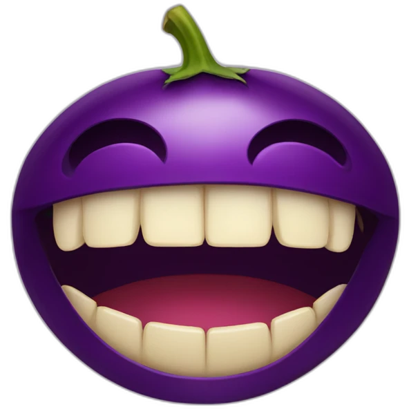 Aubergine mouth wide open emoji