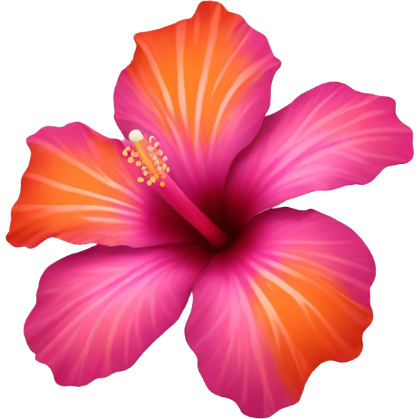Hibiscus flower orange & pink emoji