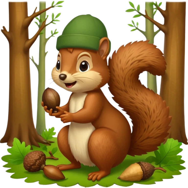 Squirrel bite giant acorn emoji