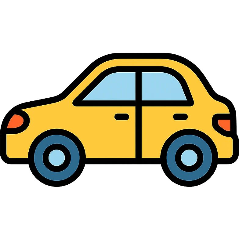 car, clean and simple, color icon style emoji