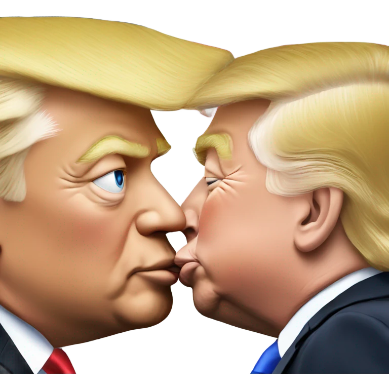 Elon musk kissing Donald trump emoji