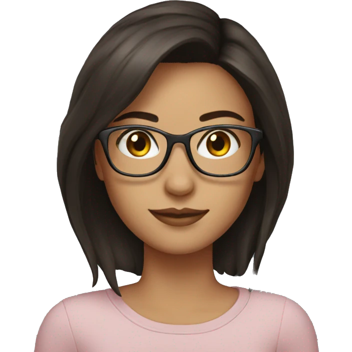 beautiful brunette with glasses emoji
