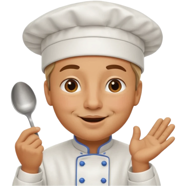 A chef making a kiss emoji