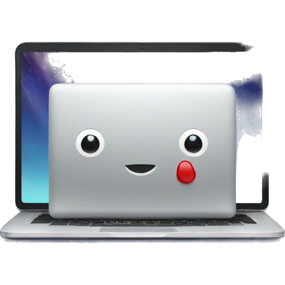 laptop with stock market  emoji