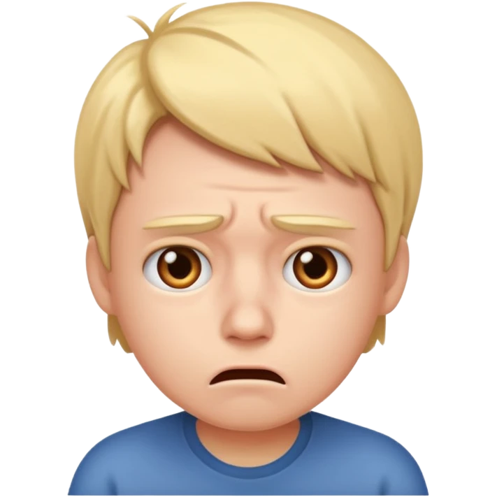 Frustrated and confused face emoji
