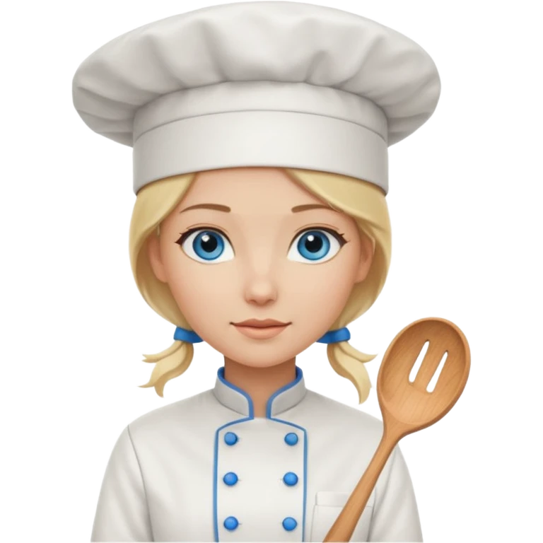 Blonde blue eyed female chef emoji