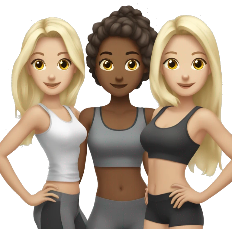 4 fit girls 2 blondes and 2 brunettes  emoji