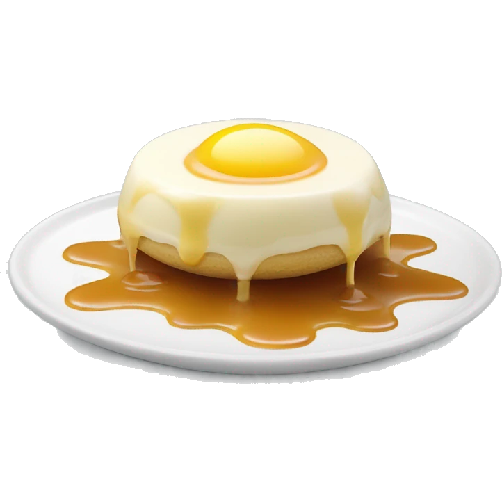 ile flottante dessert, blanc d'oeuf en neige avec caramel fondu dans une crême anglaise emoji