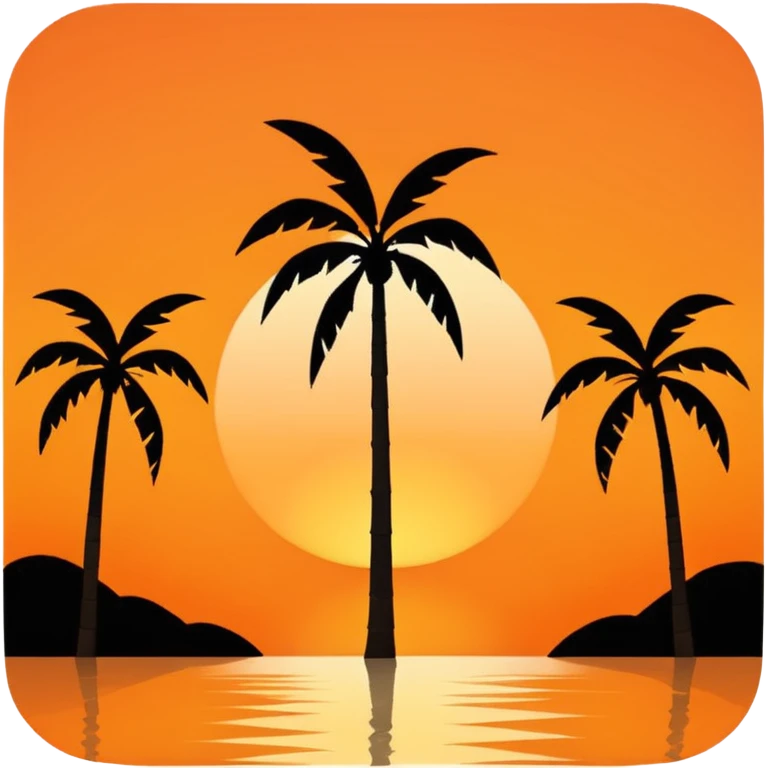 florida plam trees and sunset orange emoji
