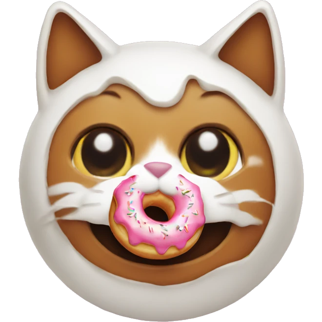 cat eating donut emoji