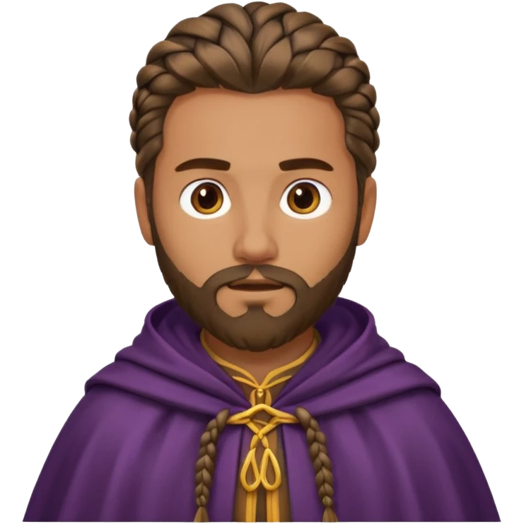 man with braided hair, beard and cloak emoji