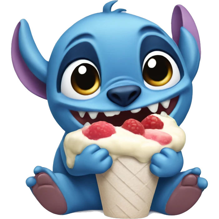 Stich comiendo helado emoji