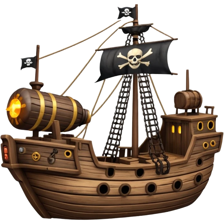 pirate ship bomb emoji