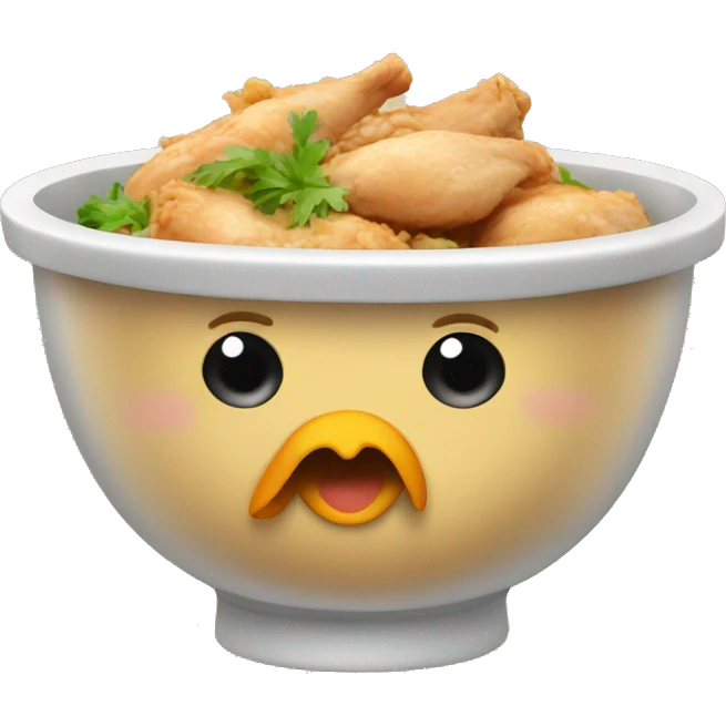 A bowl with chicken sablob emoji