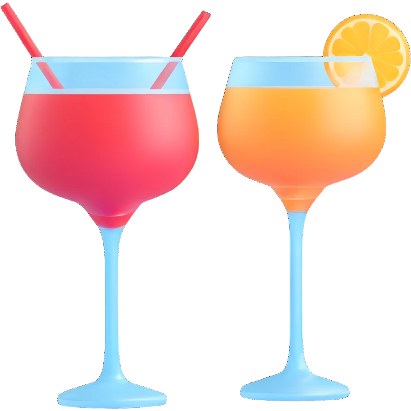 two glasses of cocktail emoji