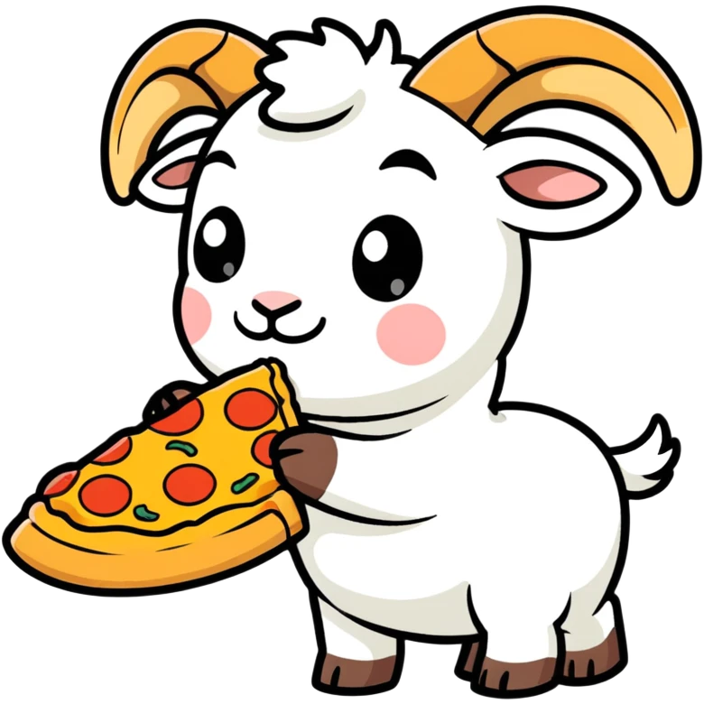 Goat eating mod pizza emoji