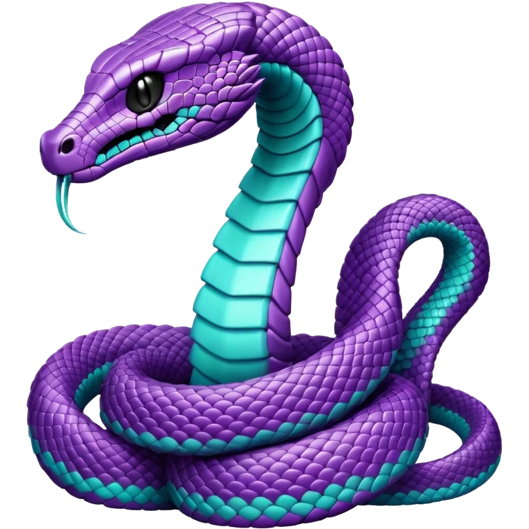 glitter purple and cian cobra emoji