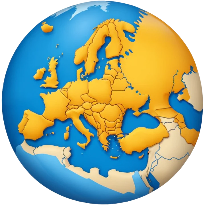 Point in Europe map blue emoji