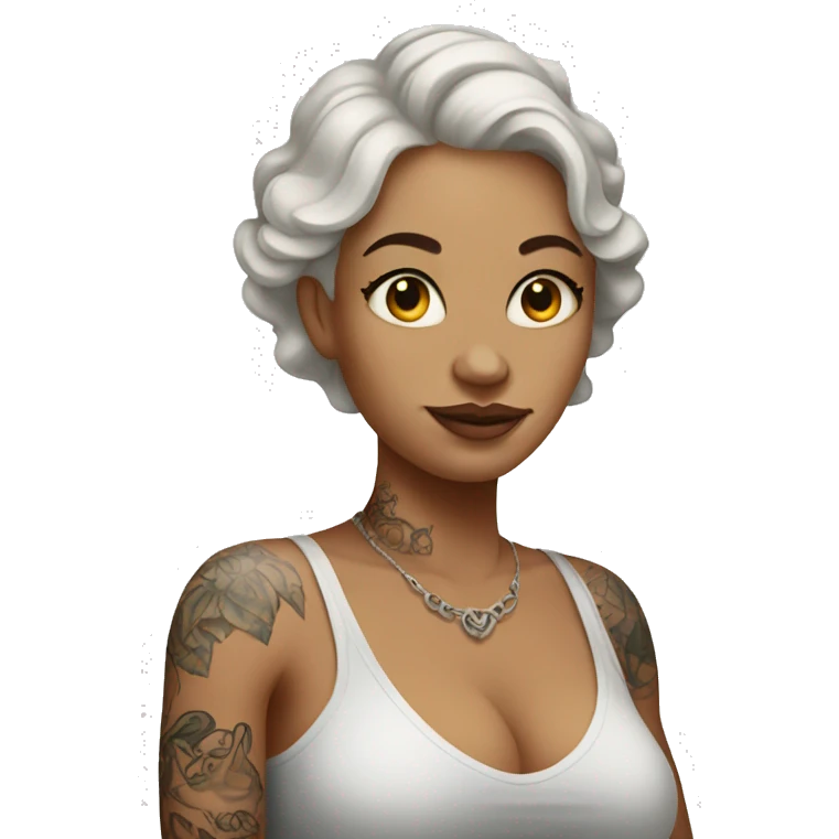 white pregnant lady with tattoos emoji