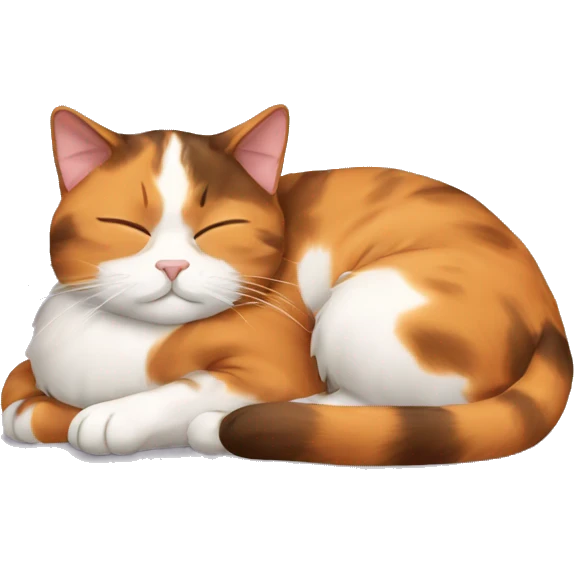 Calico cat sleeping emoji