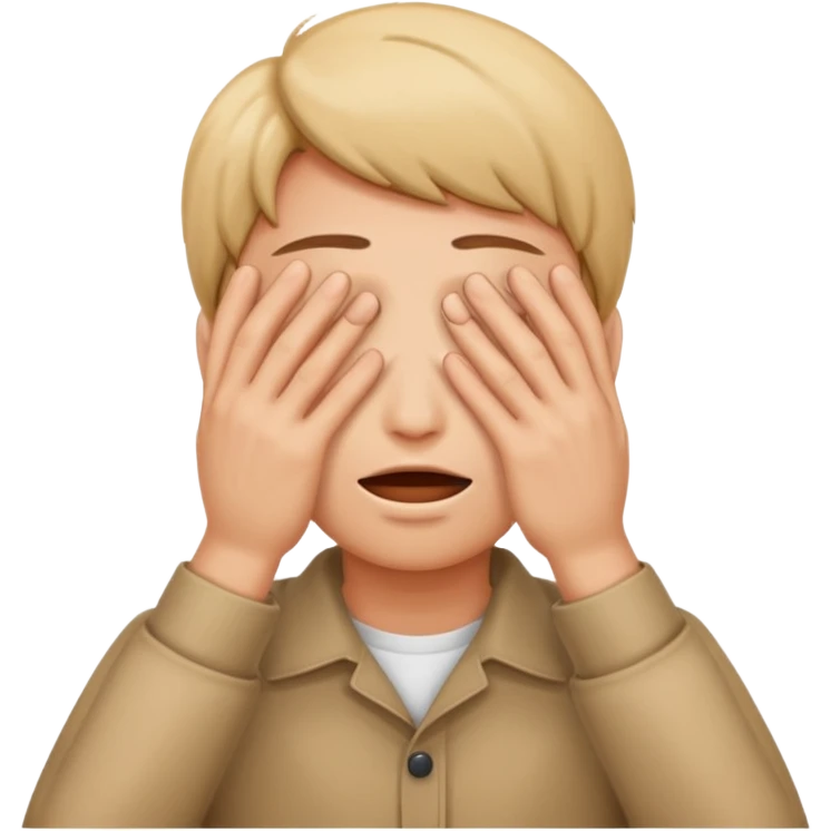 😳 covering eyes with 🙌  emoji
