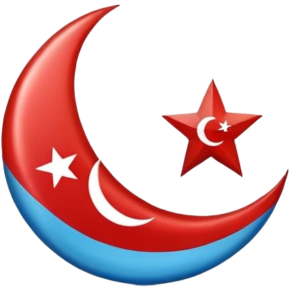 turkish flag emoji but blue instead of red emoji