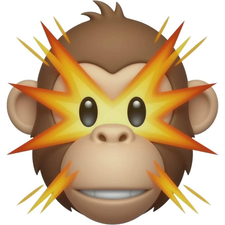 A monkey qith hus head exploding literally. (only the head) emoji
