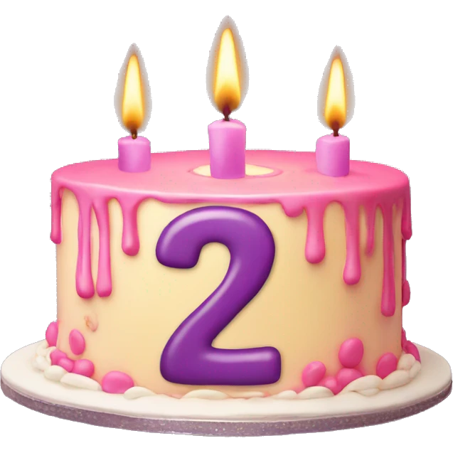 22 birthday candle on a cake  emoji