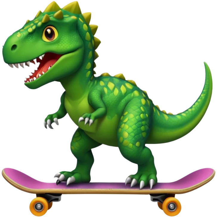 Dinosaur on a skateboard emoji