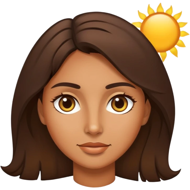 Tan brunette in the sun emoji