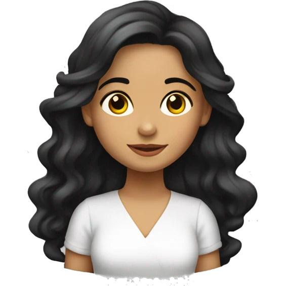 niña morena de cabello largo ondulado emoji