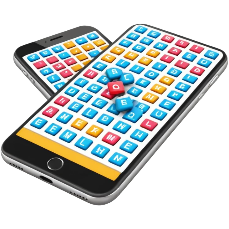 Crossword on smartphone display emoji