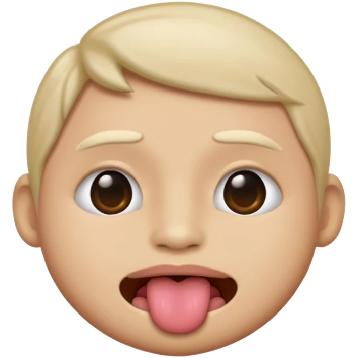 An emoji with 🌚 nails pookie and tongue emoji