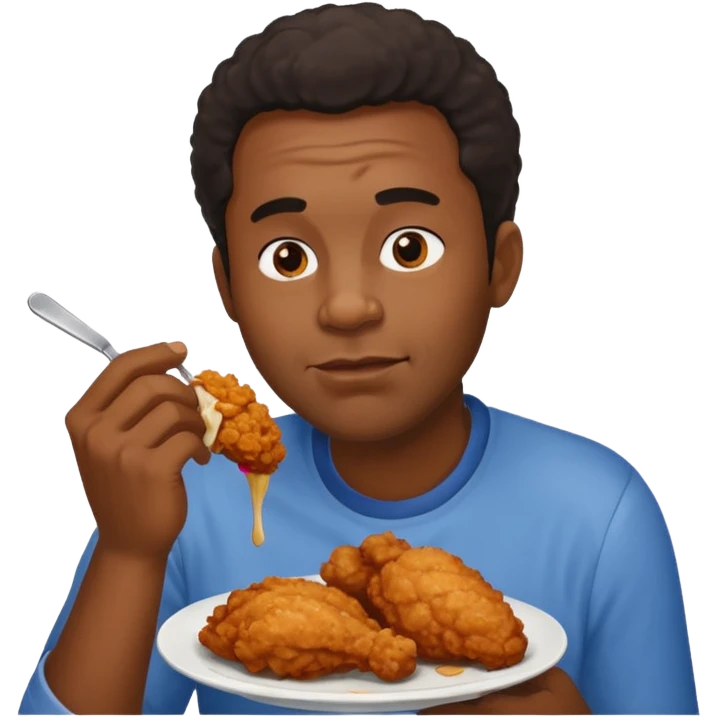 Black man eating fried chicken emoji