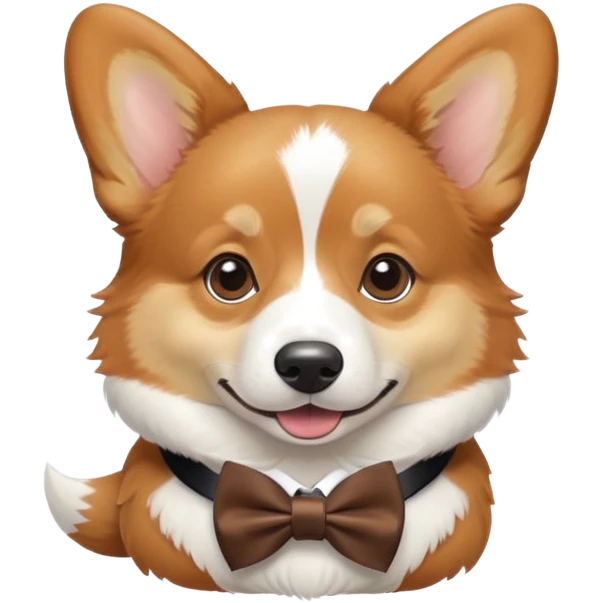 corgi wearing a bow outfit emoji