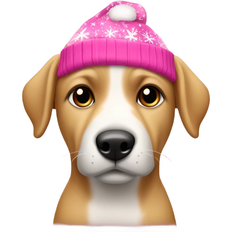perro con gorro de navidad rosa emoji
